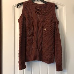 Cold shoulder sweater